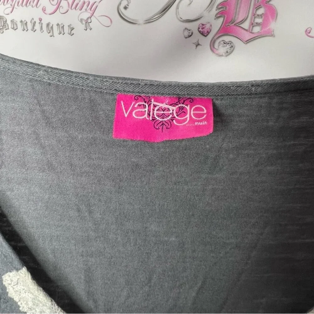 Valege dress grey white ruffle detail bow tie up lace ruffle frills cute y2k - Picture 6 of 9